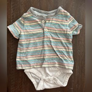 0-3 month baby gap Henley stripped onesie